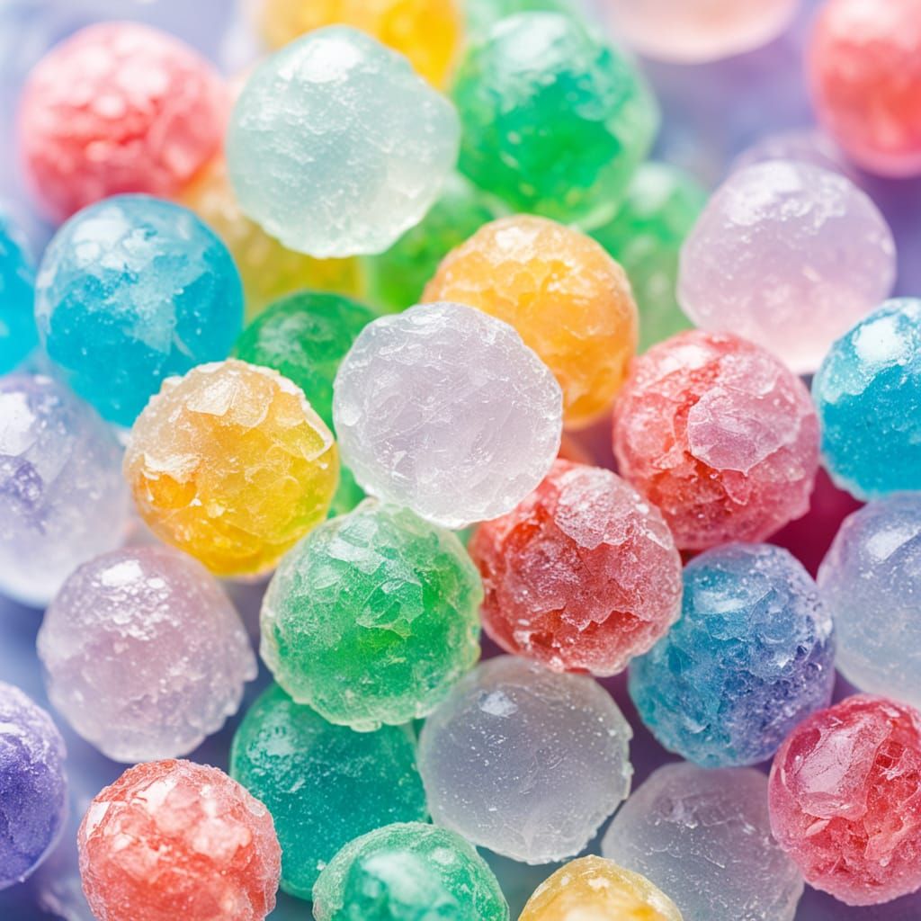 Macro Photograph of a Vibrant Jawbreaker Candy