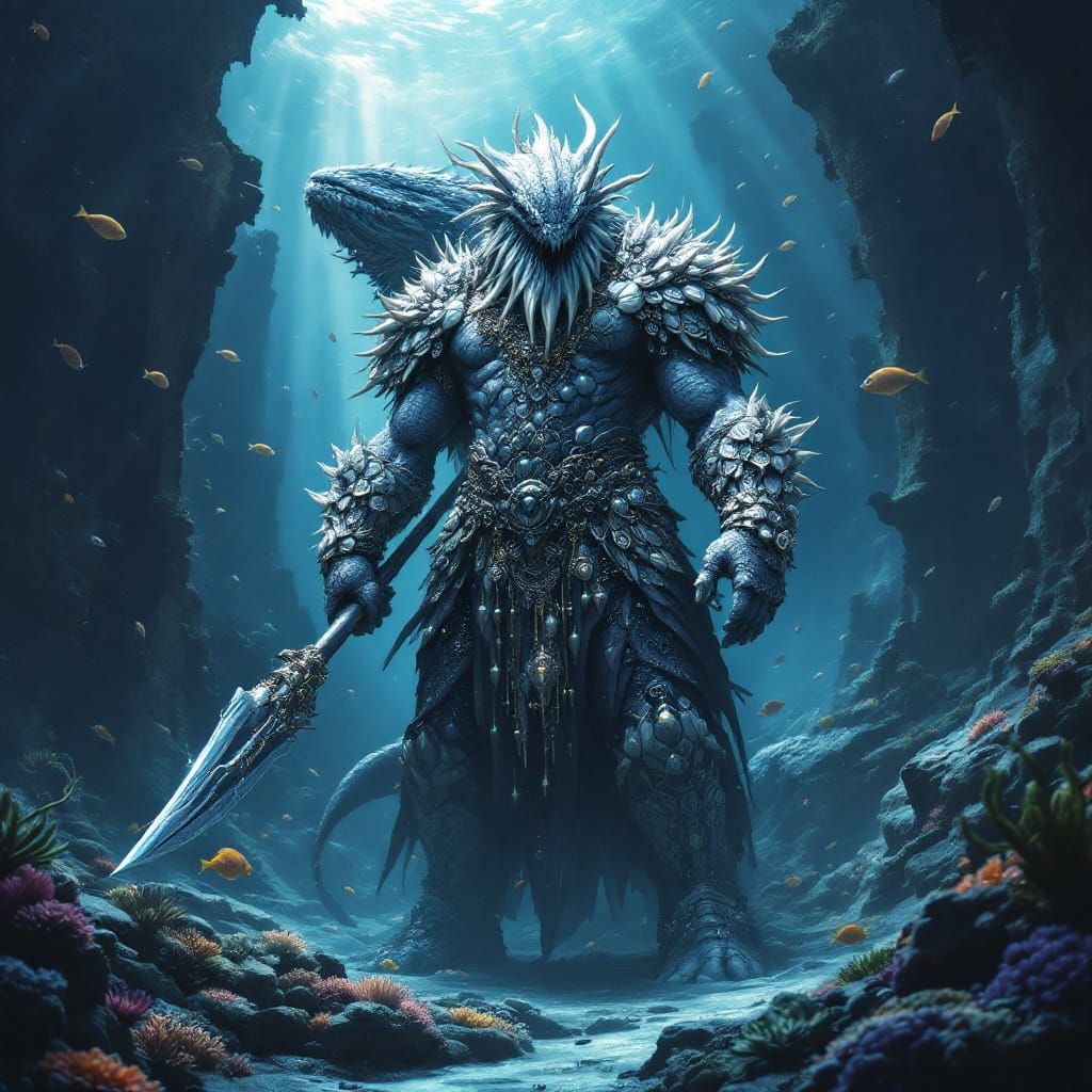 Majestic Whale Beastman in Oceanic Chain Mail Armor