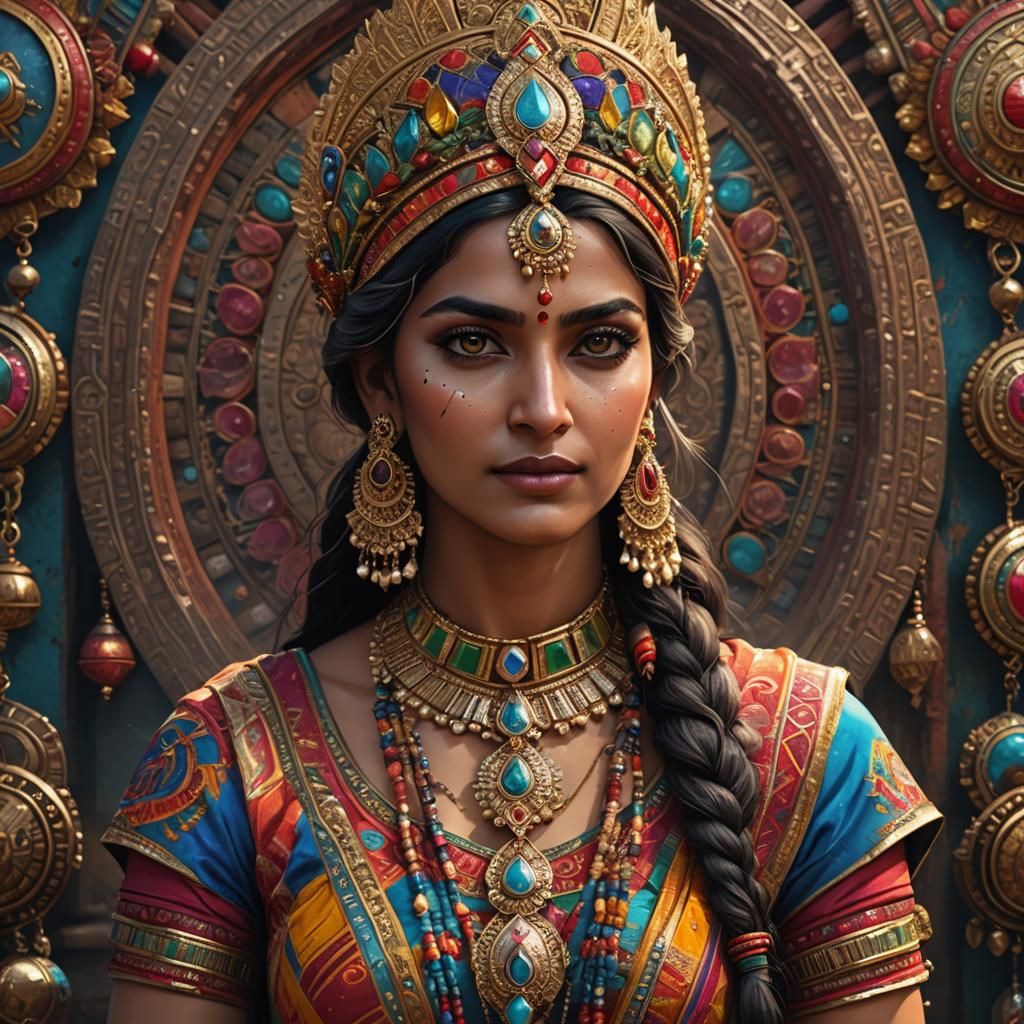 Goddess in Detailed Matte Painting Style