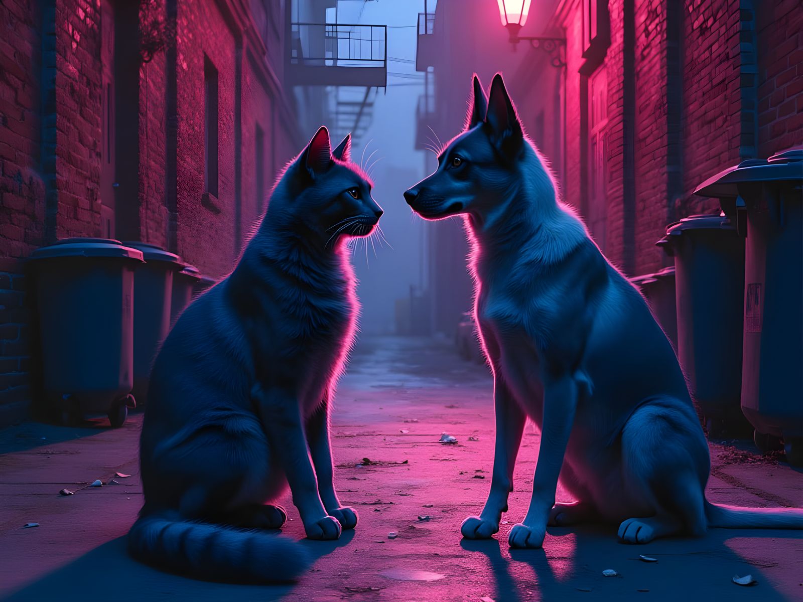 Ethereal Nighttime Encounter in Hyperrealistic Style