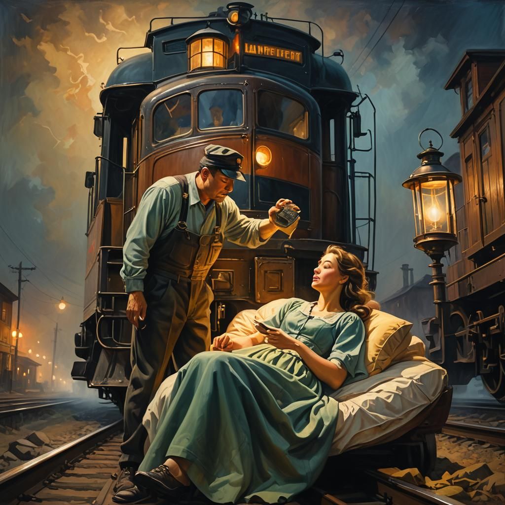 Dreamy Sleeper Car Serenade in Oil Paint