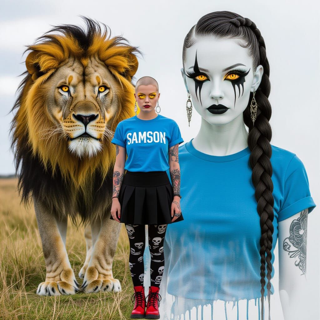 Serengeti Lions and Haunting Figures Double Exposure