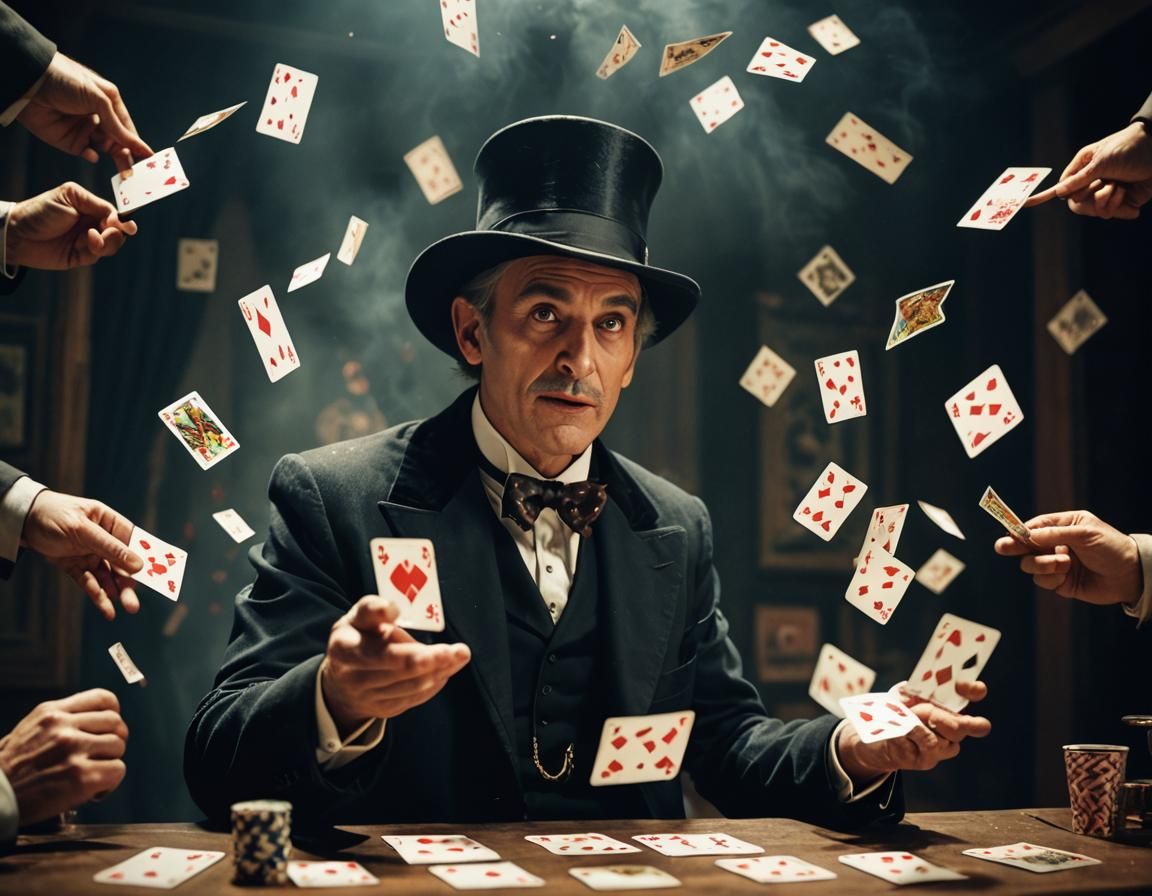Magician's Captivating Illusions in Cinematic Still