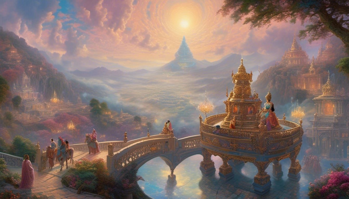 Krishna and Arjuna in Ethereal Fantasy Style