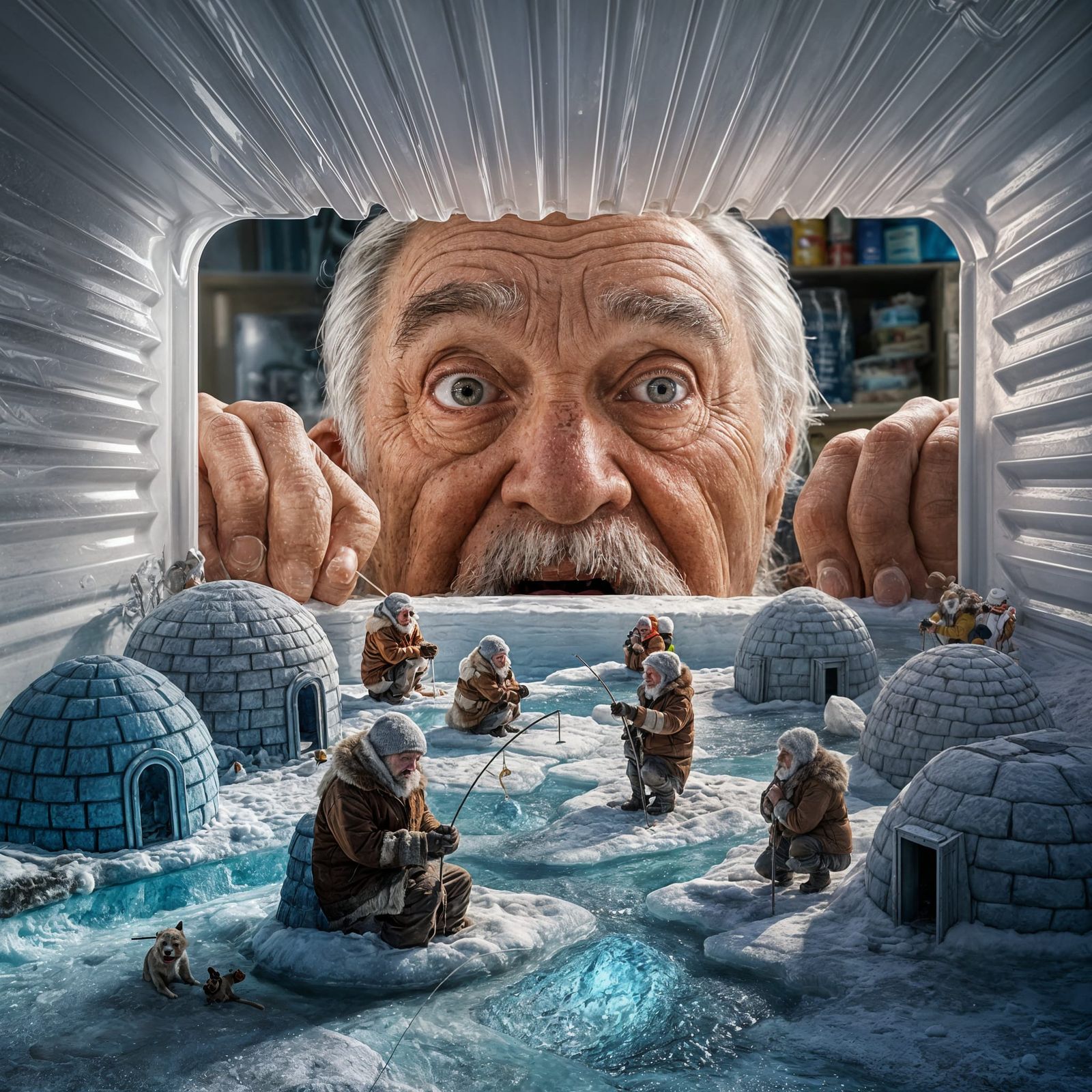 Miniature Eskimo World Discovered in Freezer