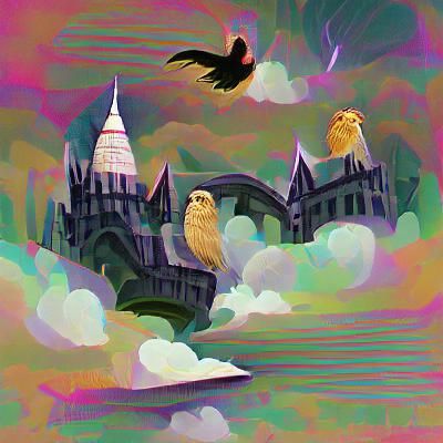 Whimsical Hogwarts Digital Illustration