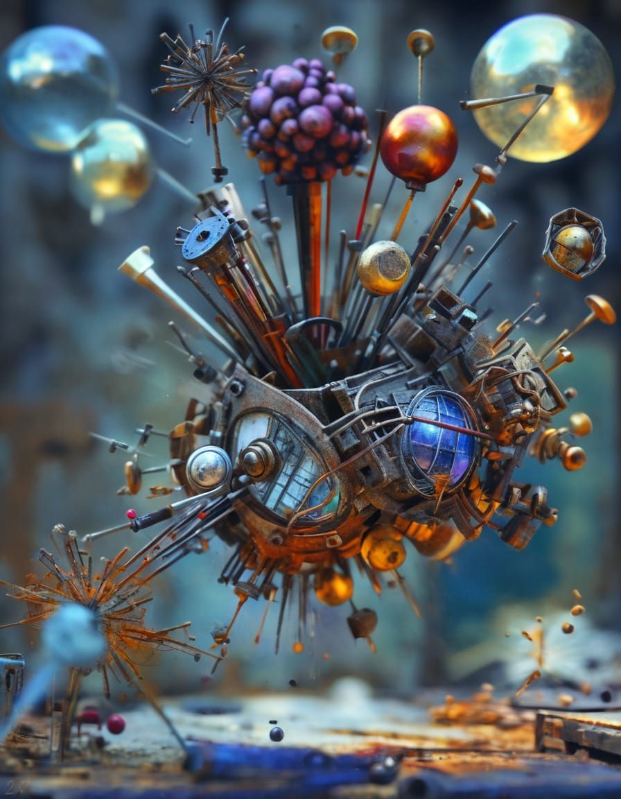 exploding worlds of decrepit old shabby organic graffito inf...