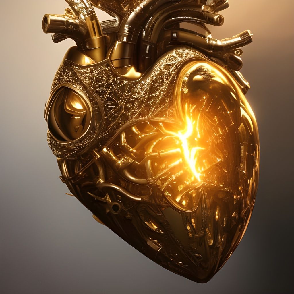 Golden Heart: Hyperrealistic Dark Fantasy Concept