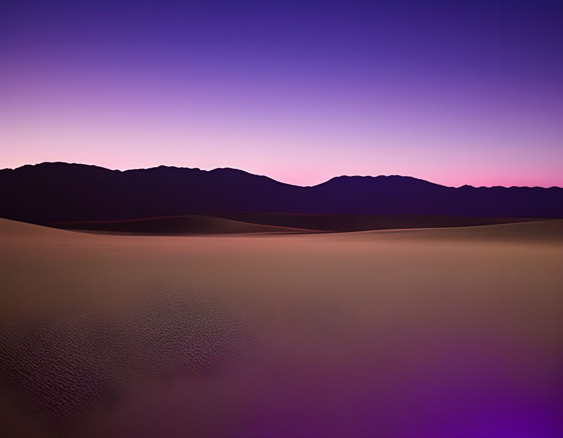 Eerie Purple Desert Landscape at Night