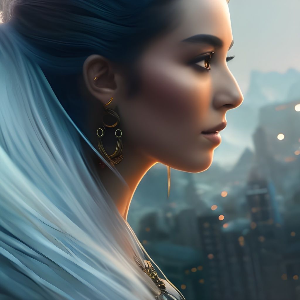 Beautiful Girl Portrait in Detailed Matte Painting Style