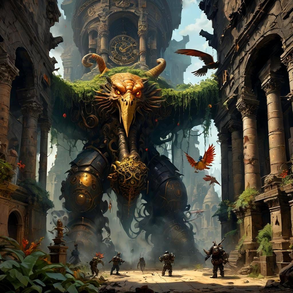 Epic Golem Battle in Clockworkpunk Ruins