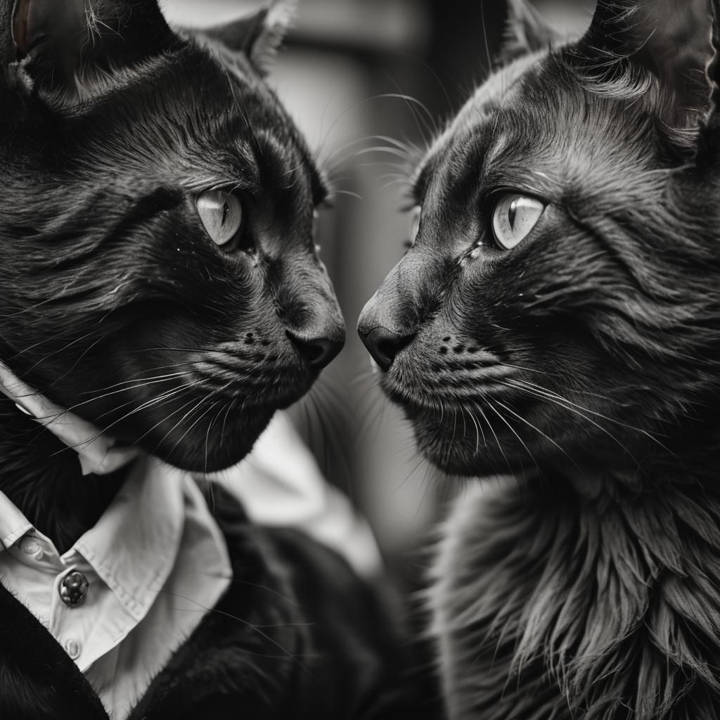 Black Cats Kissing: Intimate Portrait