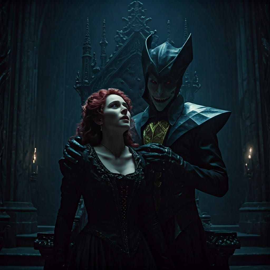 Dimentio and Timpani in Bleck's Twisted Throne Room