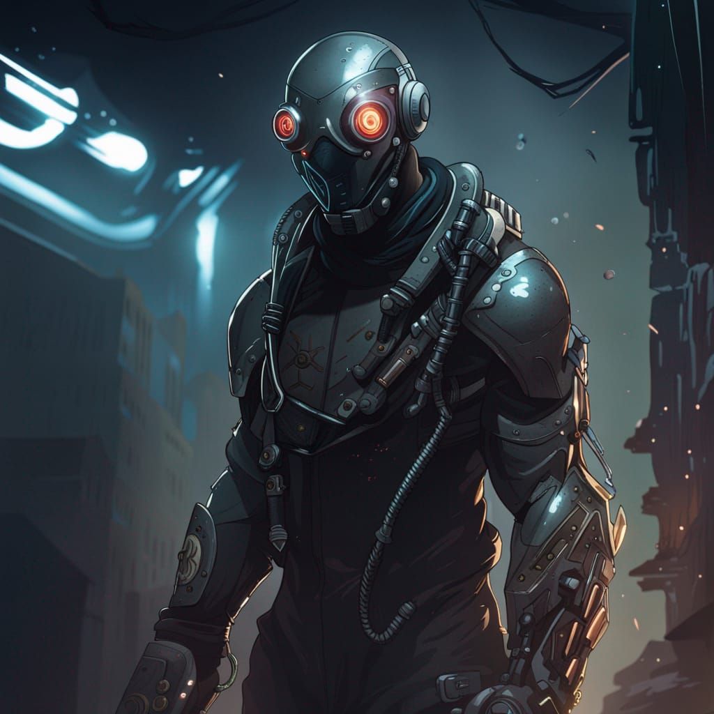 Biopunk Cyborg Assassin Concept Art