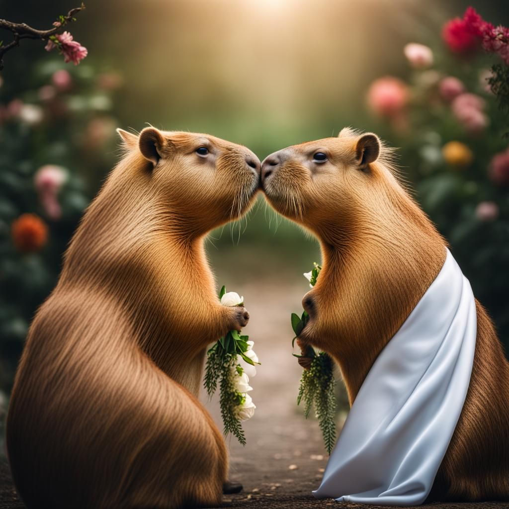 Capybaras Celebrate Their Wedding Day