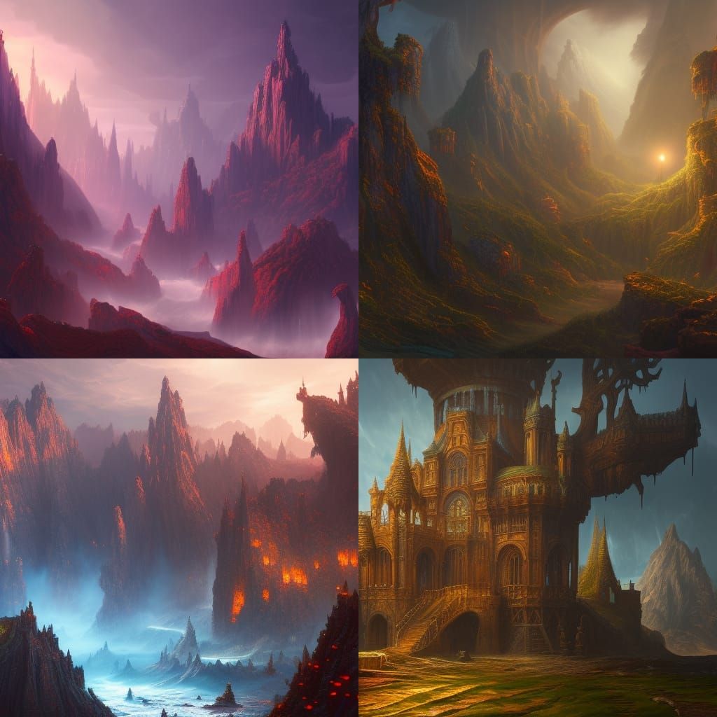 Fantastical Matte Painting in Deep Color, 8K