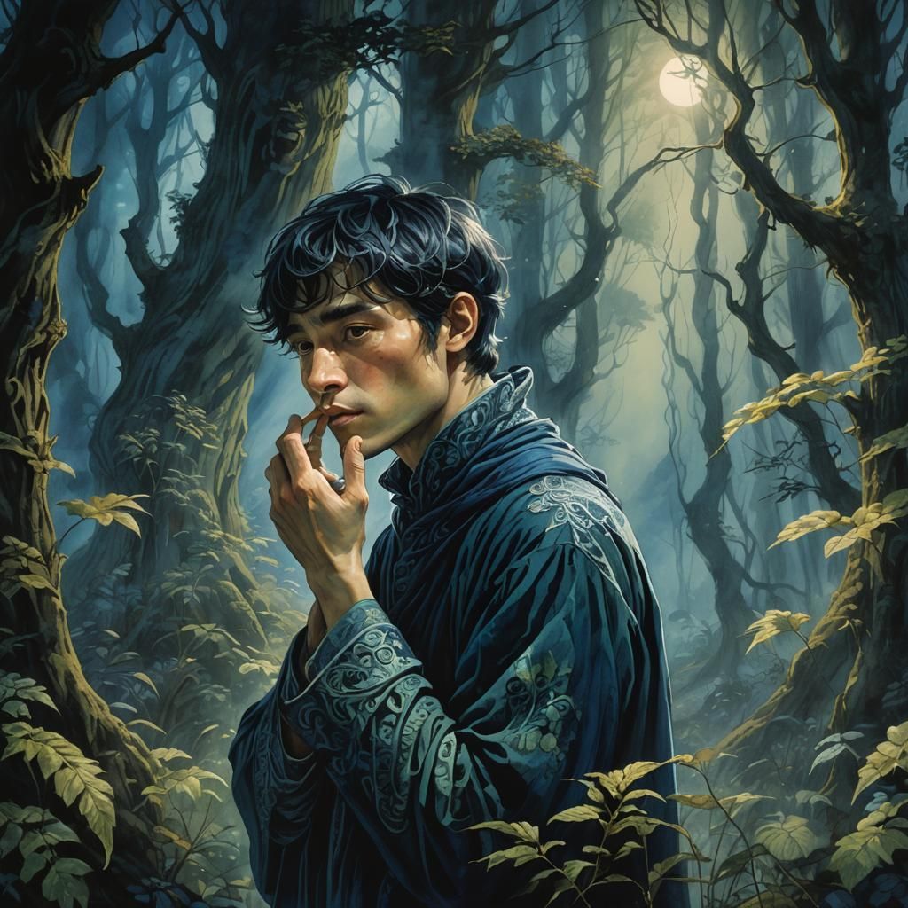 Mystical Forest Concept Art: Silence in Moonlight