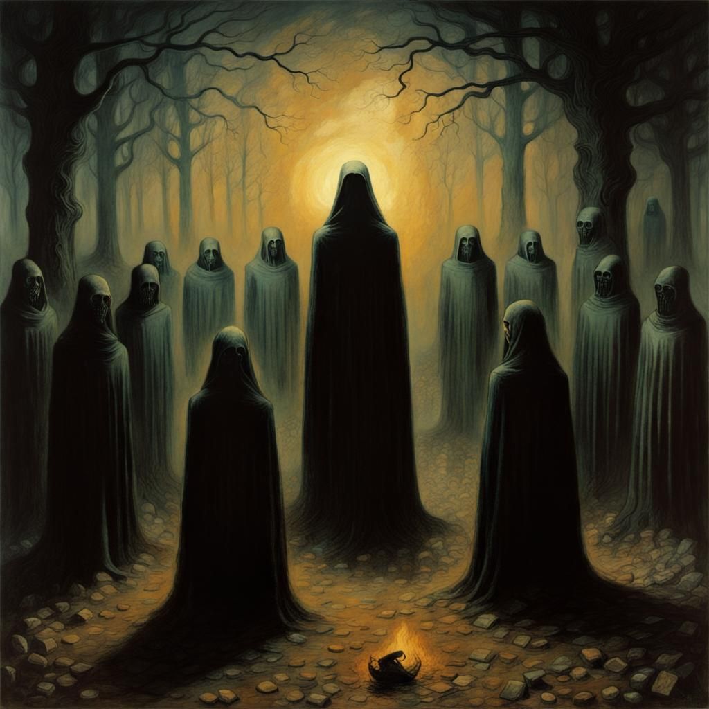 Salem Witch Trials in Surrealist Style