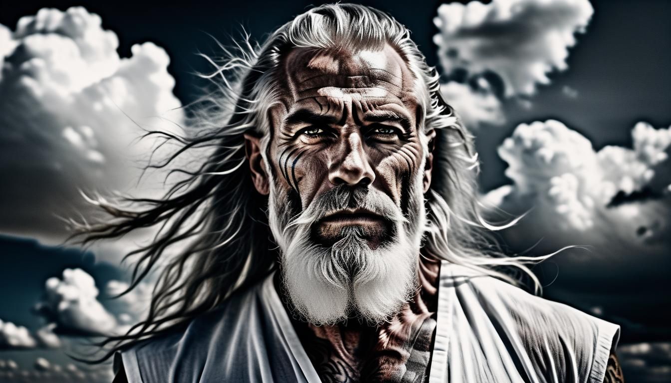 Muscular Man Portrait with Eye Tattoo