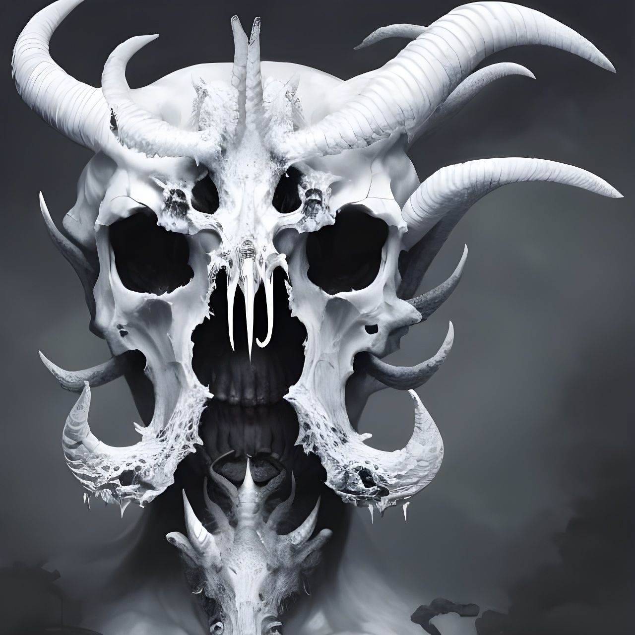 Intricate Demon Portrait in Dark Fantasy Style