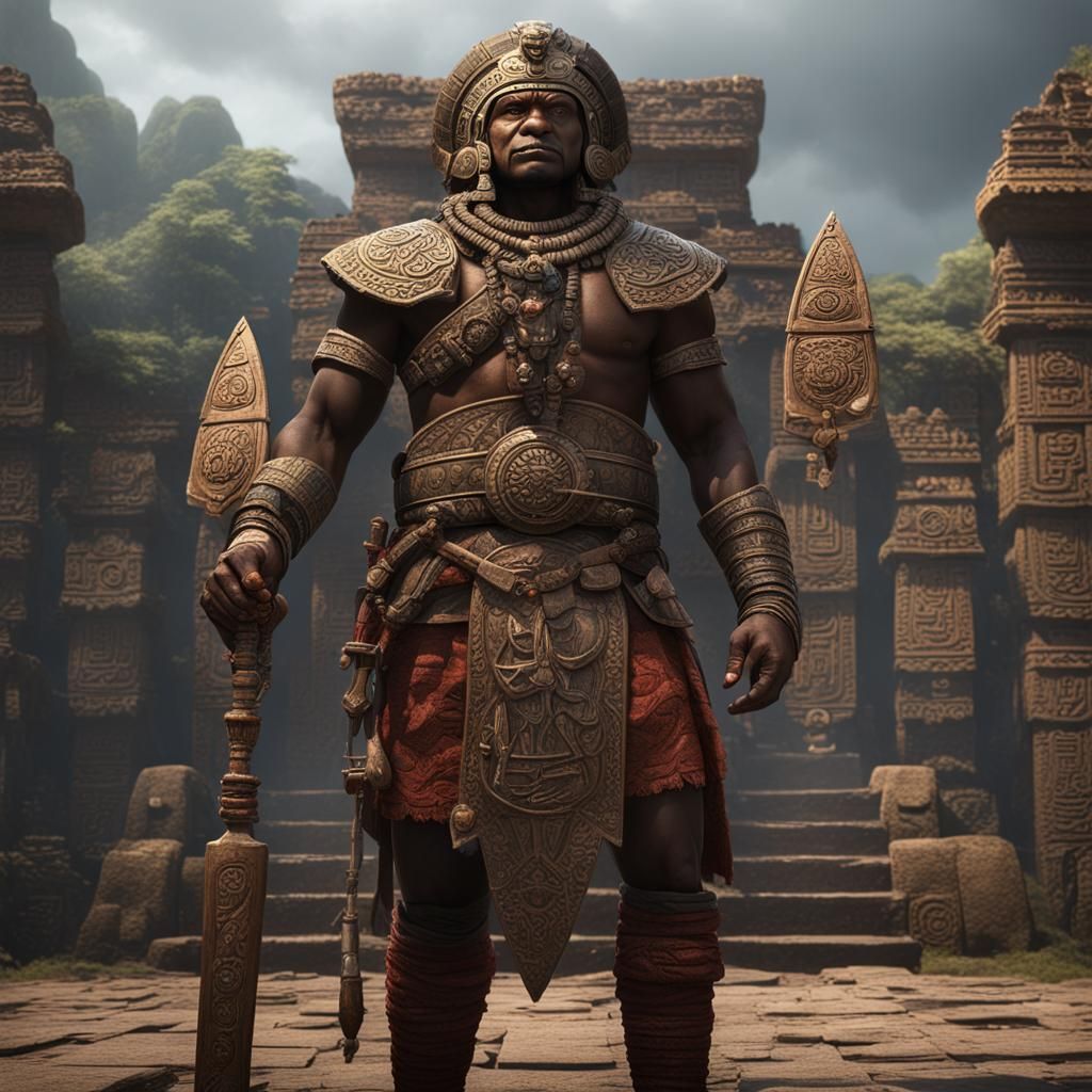 Bronze Age Mayan Warrior Fantasy Concept Art