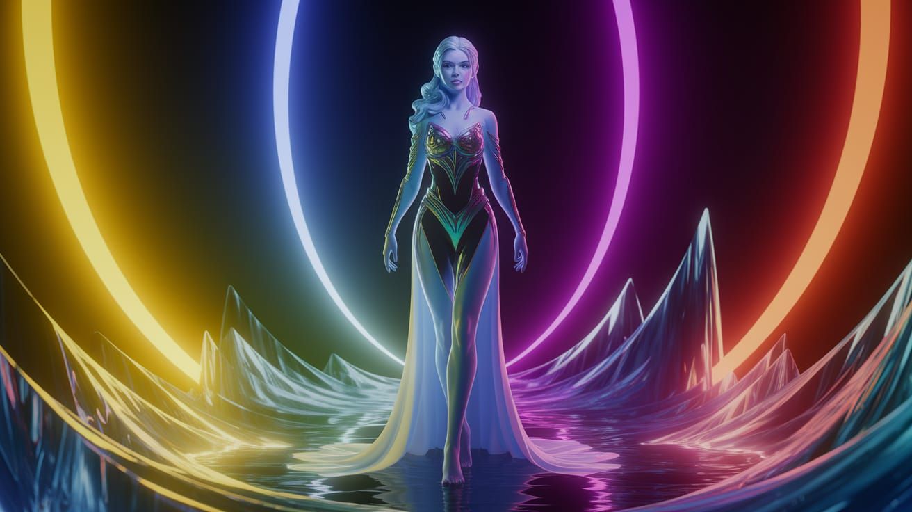 Frost Mage in Ethereal Holographic Aura