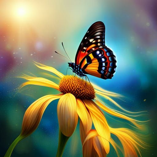 Mystical Butterfly with Eyes: Photorealistic Fantasy Art