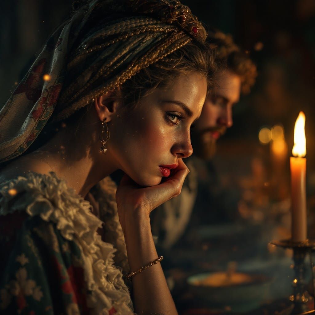 Museum Portraits Party at Night: Hyperrealistic 3D Art