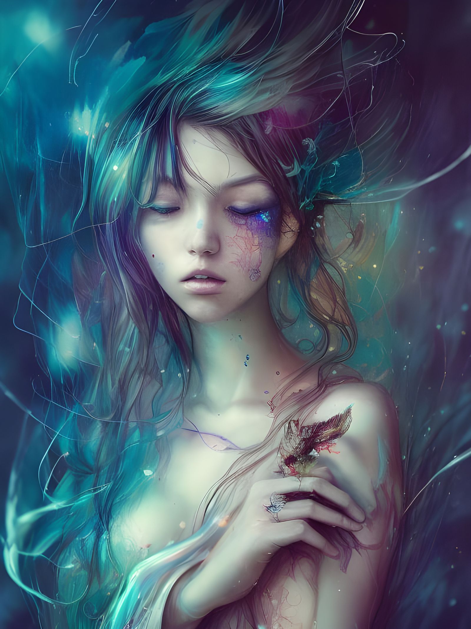 Hyper-Detailed Rainbowscape Digital Illustration