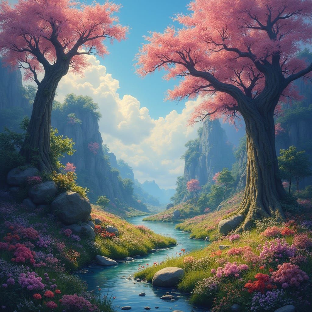 Dreamy Fantasy Matte Painting with Dynamic Lighting