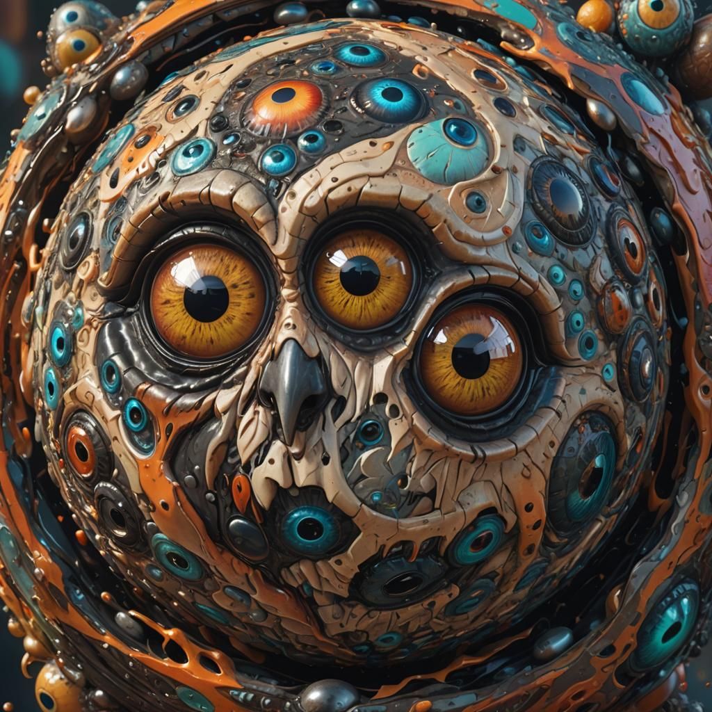 Hyperrealistic Sphere Covered with Eyes in 8K