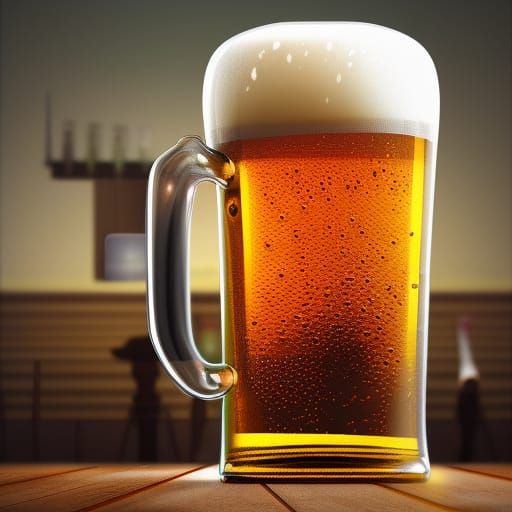 Photorealistic Beer Glass with Volumetric Lighting
