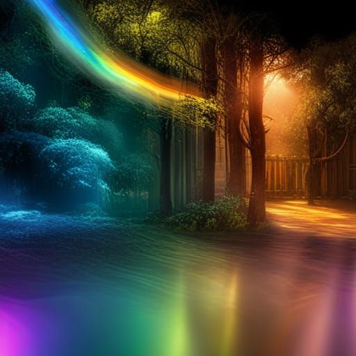 Rainbow After the Rain: A Detailed Digital Painting