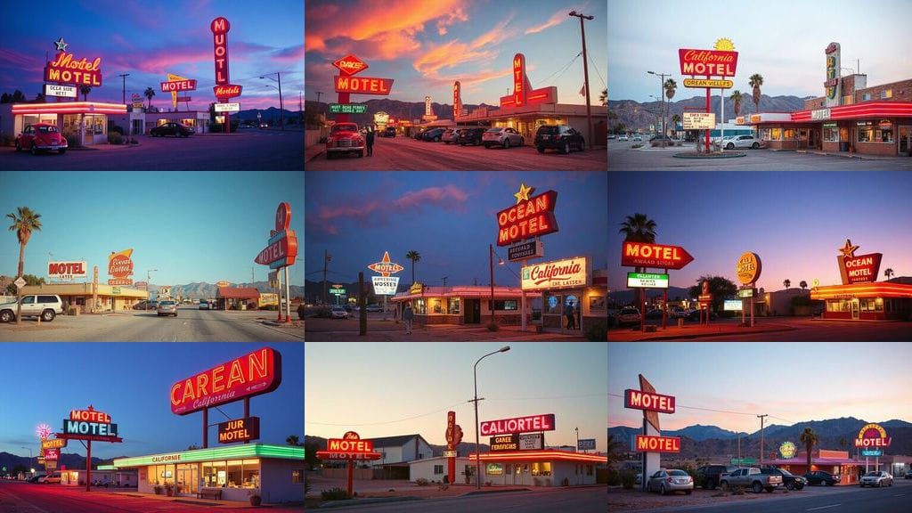 Vibrant 1970s California Desert Scene