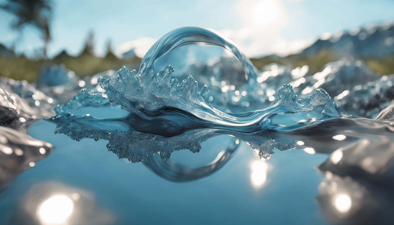 Surreal Woman Assembling Sculpture Under Green Sky