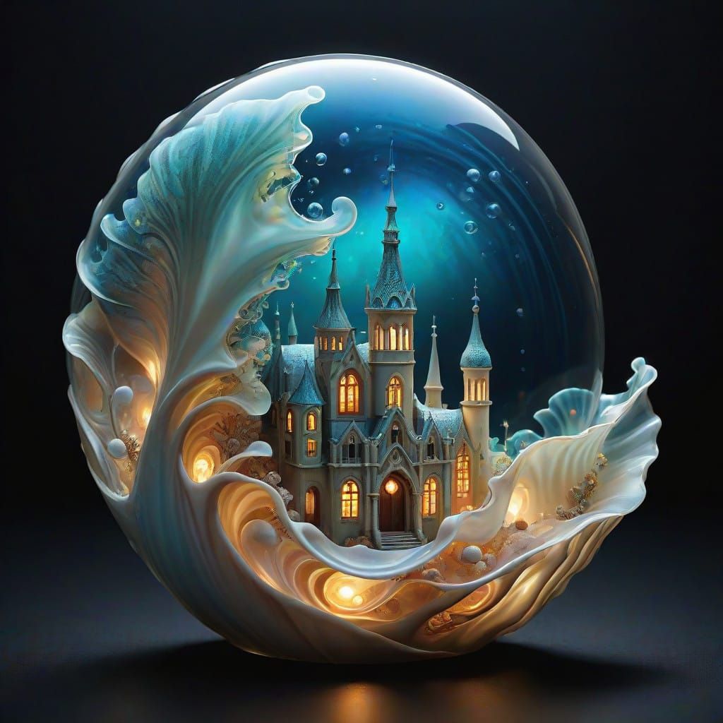 Whispers of the Deep: Enchanted Art Nouveau Seashell