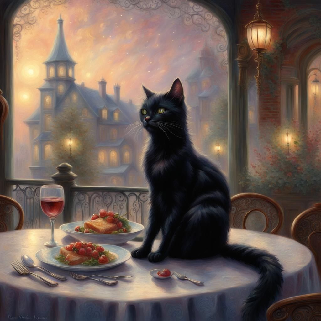 Black Cat Fine Dining in Ethereal Fantasy Style