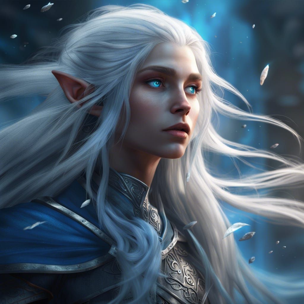 Young Elf Air Genasi Digital Painting