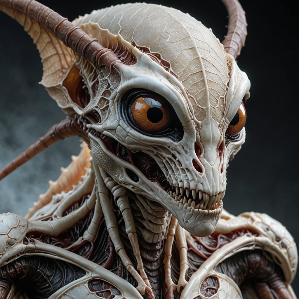 a Highly advanced anthropomorphous biological albino alien/D...