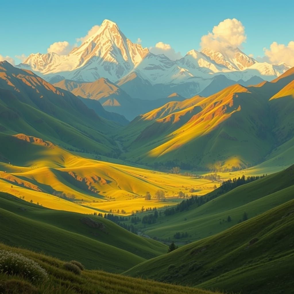 Afghan Landscape in Whimsical Fantasy Art Style