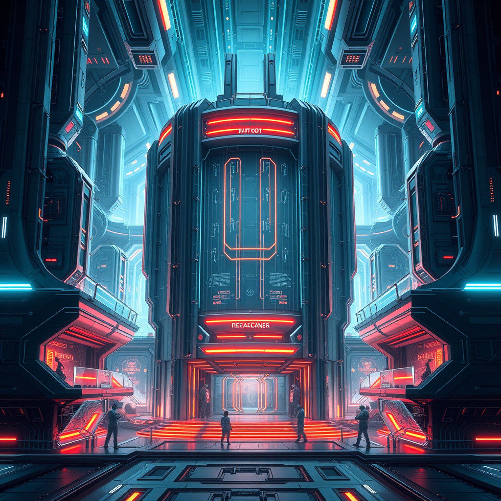 Cutting-Edge Blockchain Architecture in Photorealistic Style