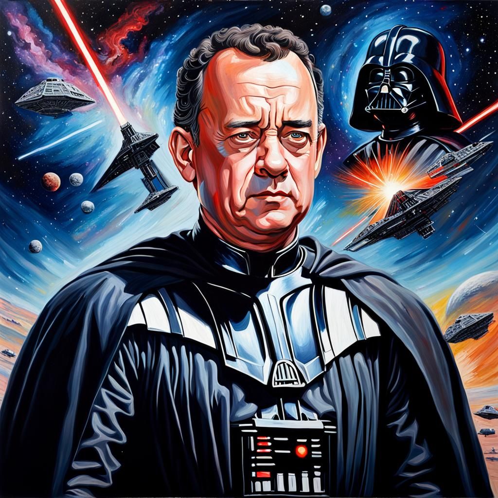 Tom Hanks as Darth Vader: Detailed Oil Painting