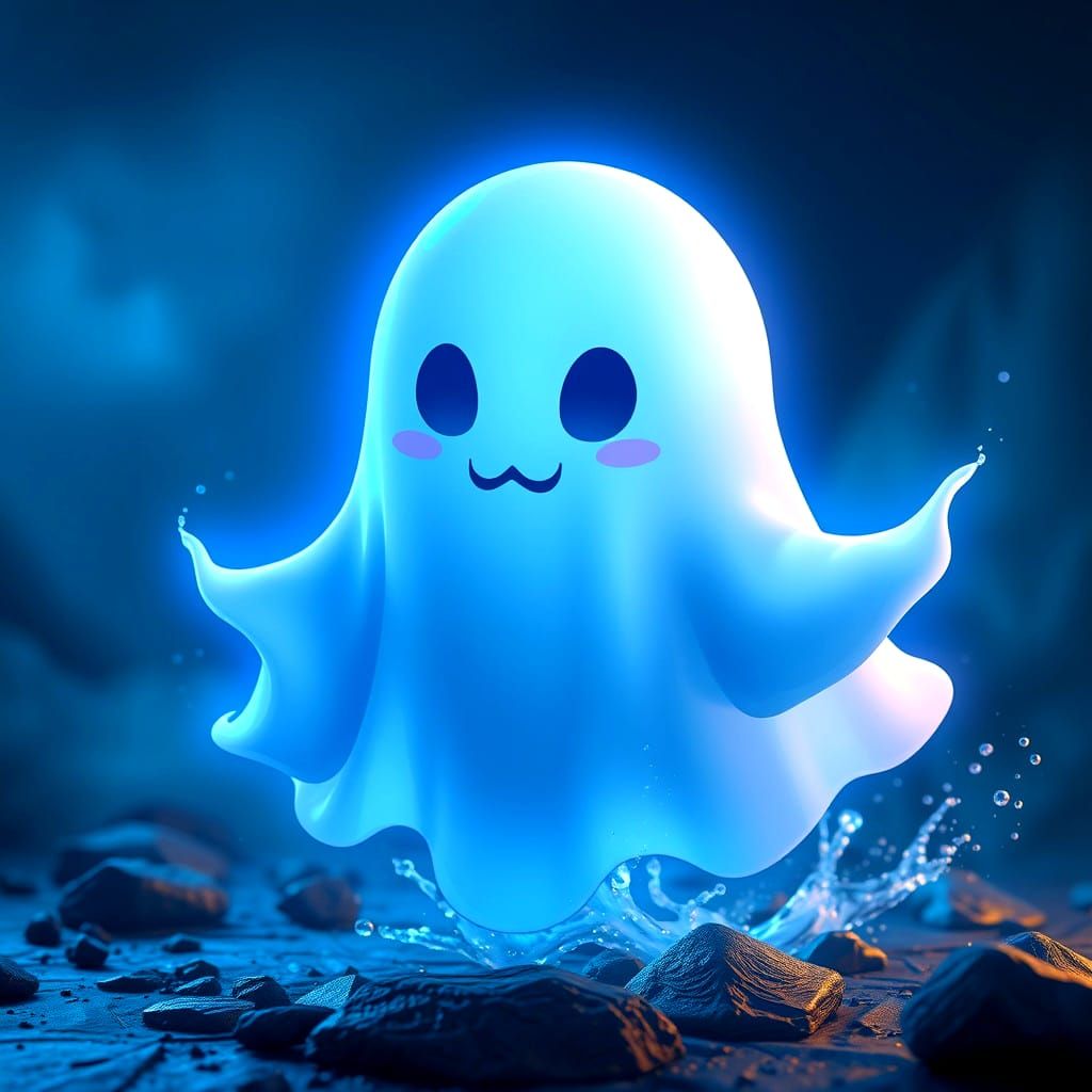 Cute Glowing Baby Ghost: Sinister Fantasy Art