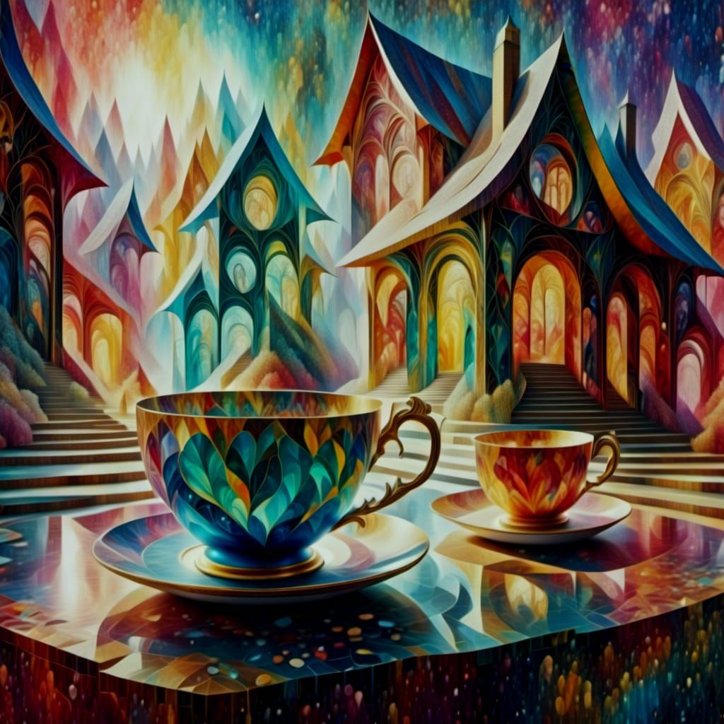 Teacup Houses in Pyrenees, Fantasy Landscape