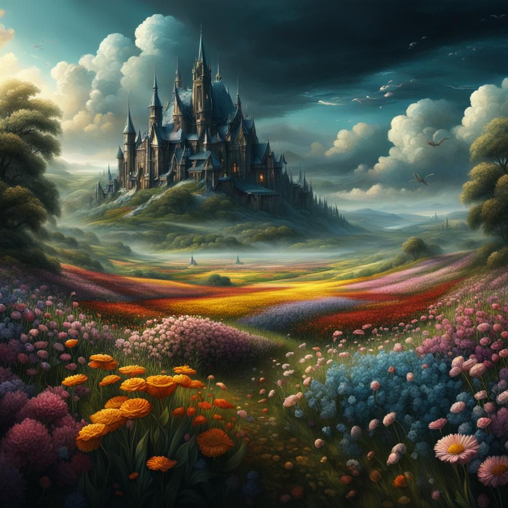 Epic Field of Flowers: Digital Matte Painting
