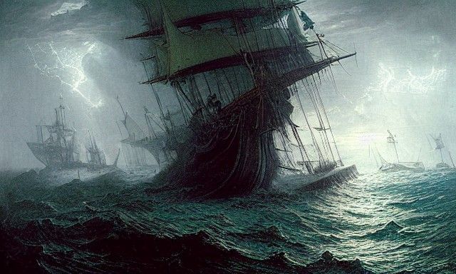 Giant Tentacled Sea Monster Attacks Pirate Ship