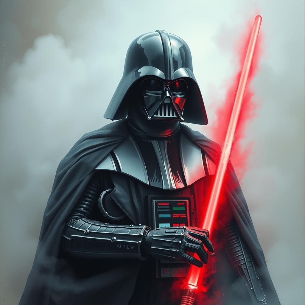 Ghostpunk Darth Vader in Ethereal Acrylic Style