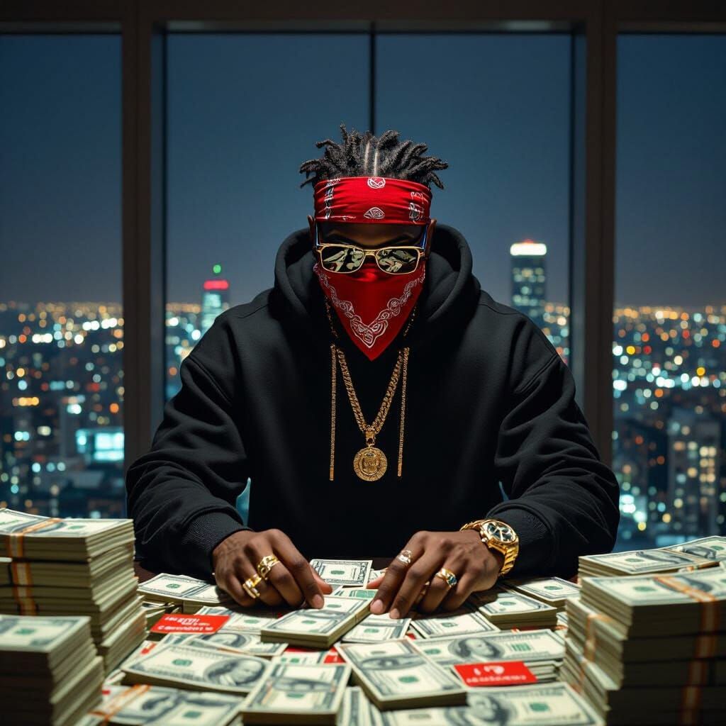 Luxury Condo Scene with Man Seeking Money and Cards