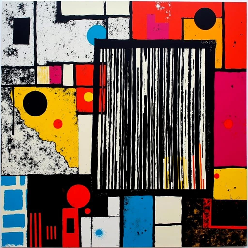 Colorful Barcode Beach Condos in Abstract Modern Art