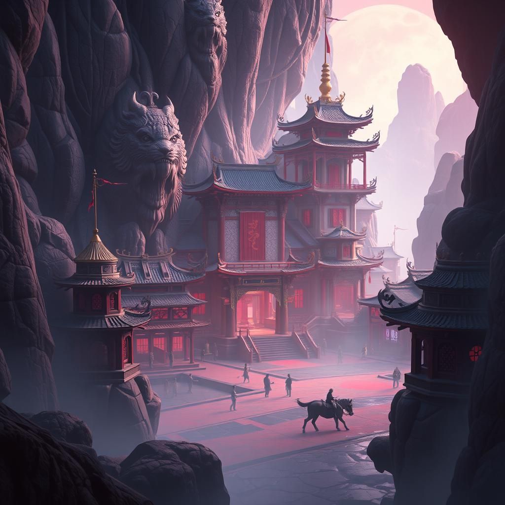 Detailed 3D Anime Art of a Blood Palace